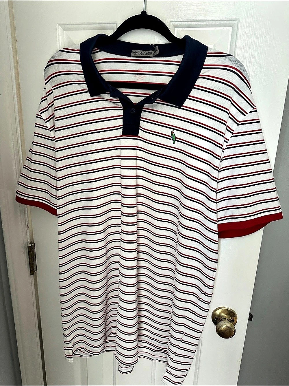 G/FORE Peter Millar Stripe Polo White & Red XXL